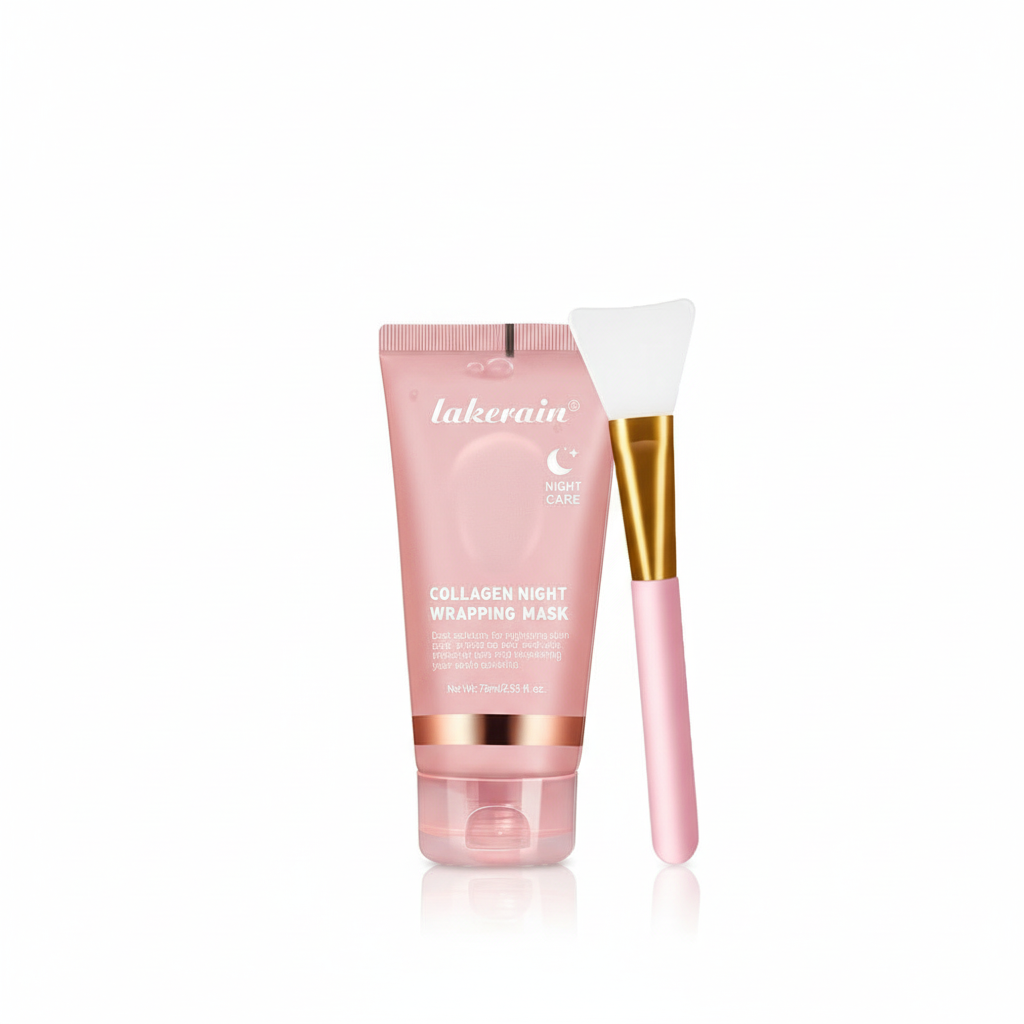 Collagen Wrapping Mask And Brush Set Rejuvenation Moisturize Brightening Korean Face Mask Make Glowy Skin Elasticity Facial Mask