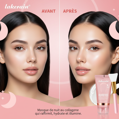 Collagen Wrapping Mask And Brush Set Rejuvenation Moisturize Brightening Korean Face Mask Make Glowy Skin Elasticity Facial Mask