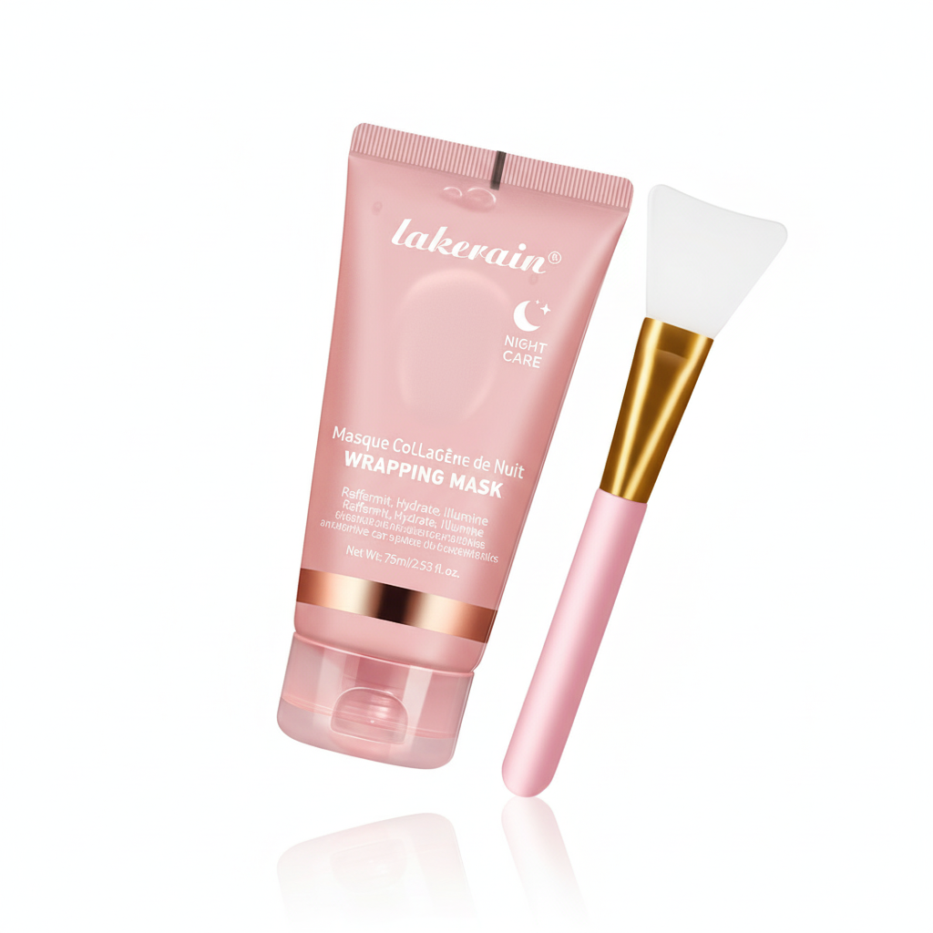 Collagen Wrapping Mask And Brush Set Rejuvenation Moisturize Brightening Korean Face Mask Make Glowy Skin Elasticity Facial Mask